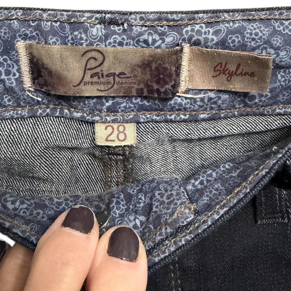 Paige Skyline Ankle Skinny Jeans Dark Wash Women's Size 28 Premium Denim‎